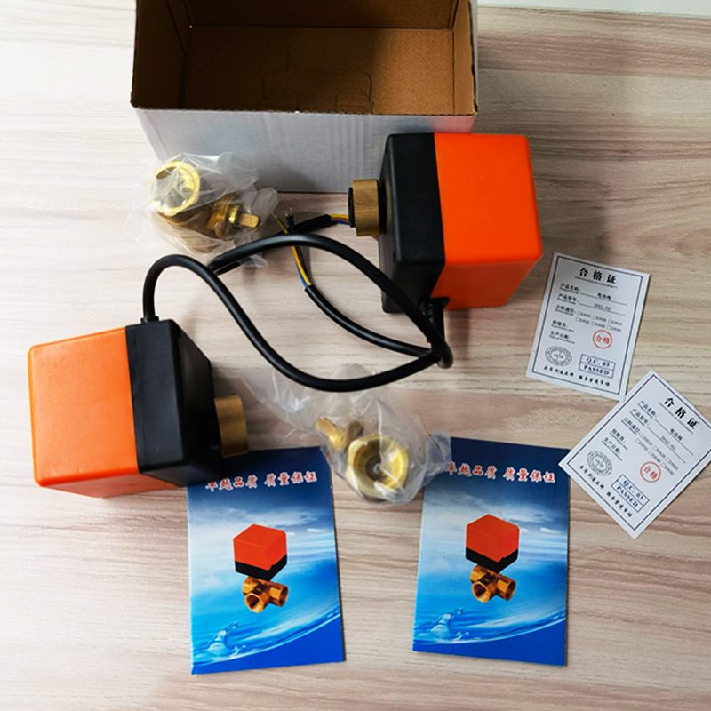 DN15/20/25/32/40/50 AC220V ทองเหลืองบอลวาล์วไฟฟ้าสามสาย 2 ควบคุม 2-way 3-way Solenoid วาล์ว Actuator