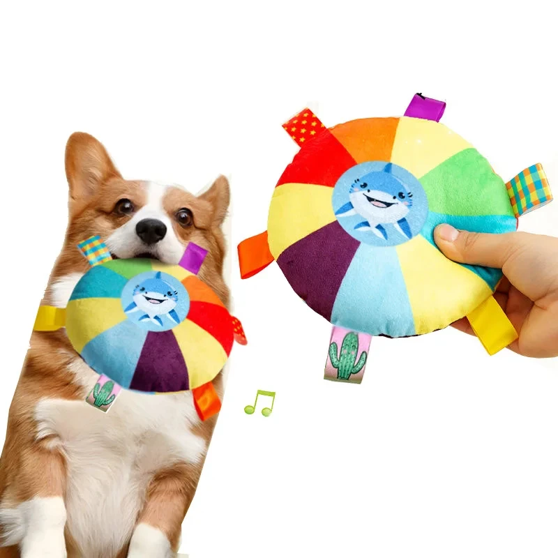 ตลก Rainbow Plush Flying Saucer ของเล่นสุนัขกลางแจ้ง Interactive การฝึกอบรมเกม Chew ของเล่นสัตว์เลี้ยง Flying Discs ของเล่นสุนัขอุปกรณ์เสริม