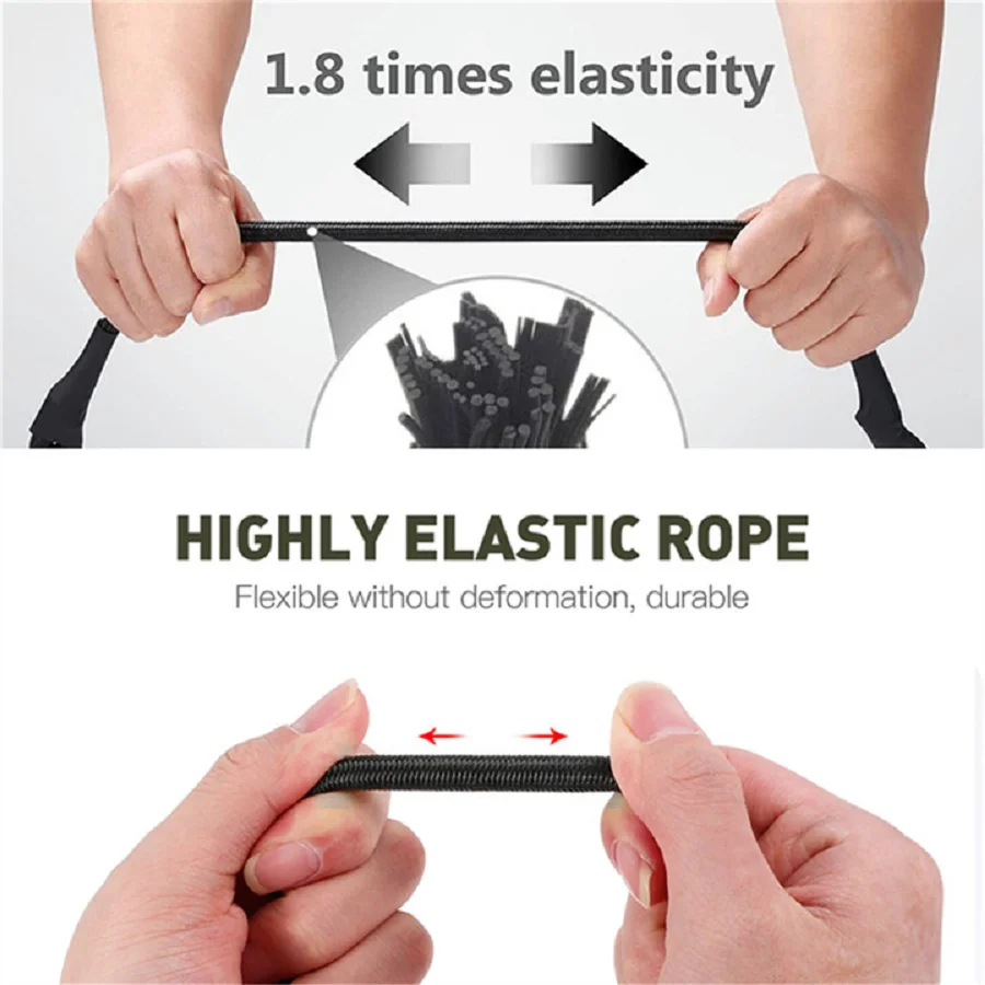 5 tipi di corde elastiche elastiche corde elastiche da 8 mm con ganci bici leggere cravatta bagagli per auto imballaggio cinghia per portapacchi