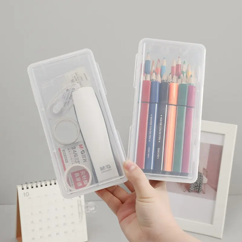 ขนาดใหญ่ความจุโปร่งใสเครื่องเขียนดินสอสีดินสอเด็ก Crayon ภาพวาด Sketching ดินสอกระเป๋า