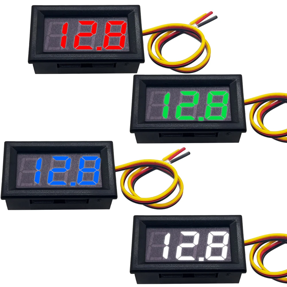Kỹ Thuật Số Vôn Kế DC 0-100V Kỹ Thuật Số Vôn Kế Điện Áp Máy Đo Tốc Đỏ/Xanh Dương/Xanh Lá Cho Electromobile Xe Máy xe Ô Tô