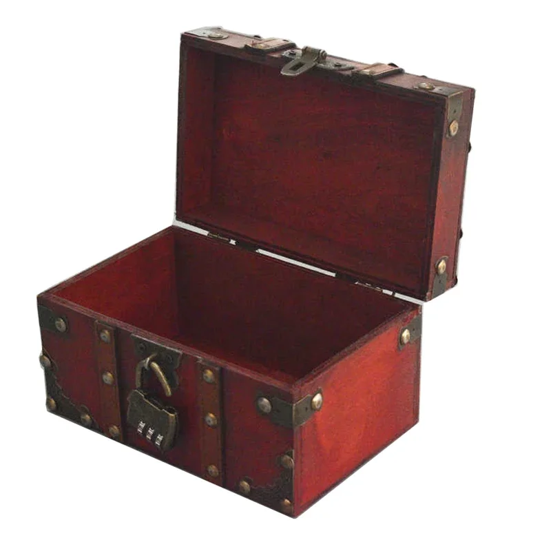 Vintage Storage Cassette Lock Code Storage Treasure Chest Desktop Jewelry Privacy Large Capacity Sorting Box