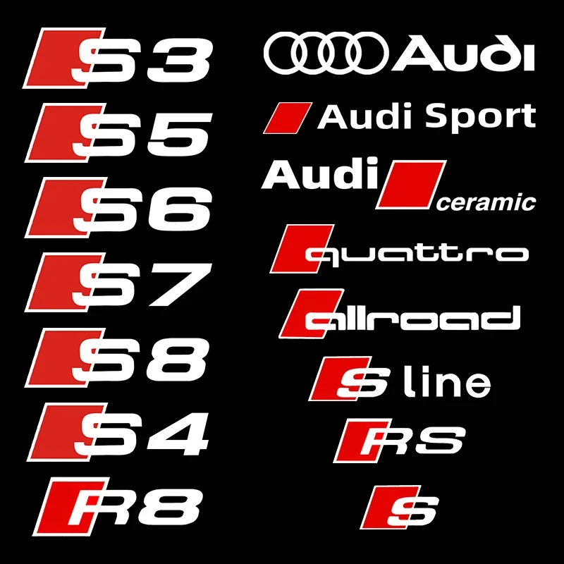 6pcs Heat Resistance Caliper Decals Wheel Decor Vinyl Stickers for audi S Line A1 A3 A4 A5 A6 A7 Q5 Q7 RS3 RS S3 S4 S5 S6 S7 S8