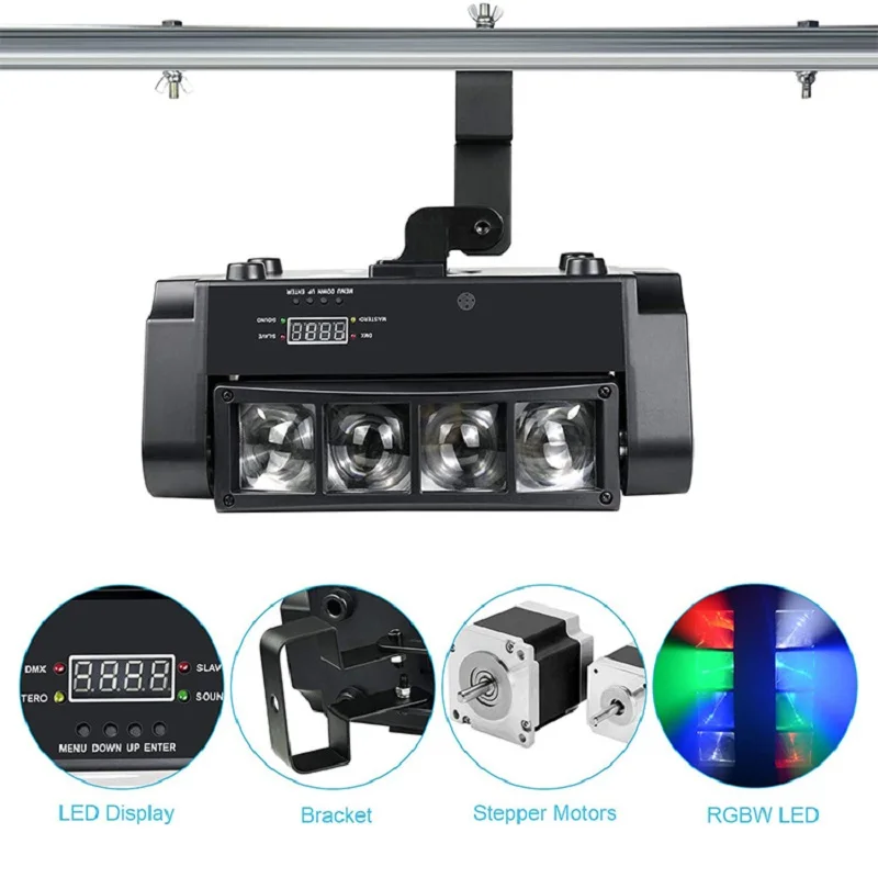 Big Dipper Stage Lights LED Spider Moving Head Light RGBW 4-in-1 Sound Activated DMX dla DJ-ów, barów, zespołów, wesel, bożonarodzeniowych