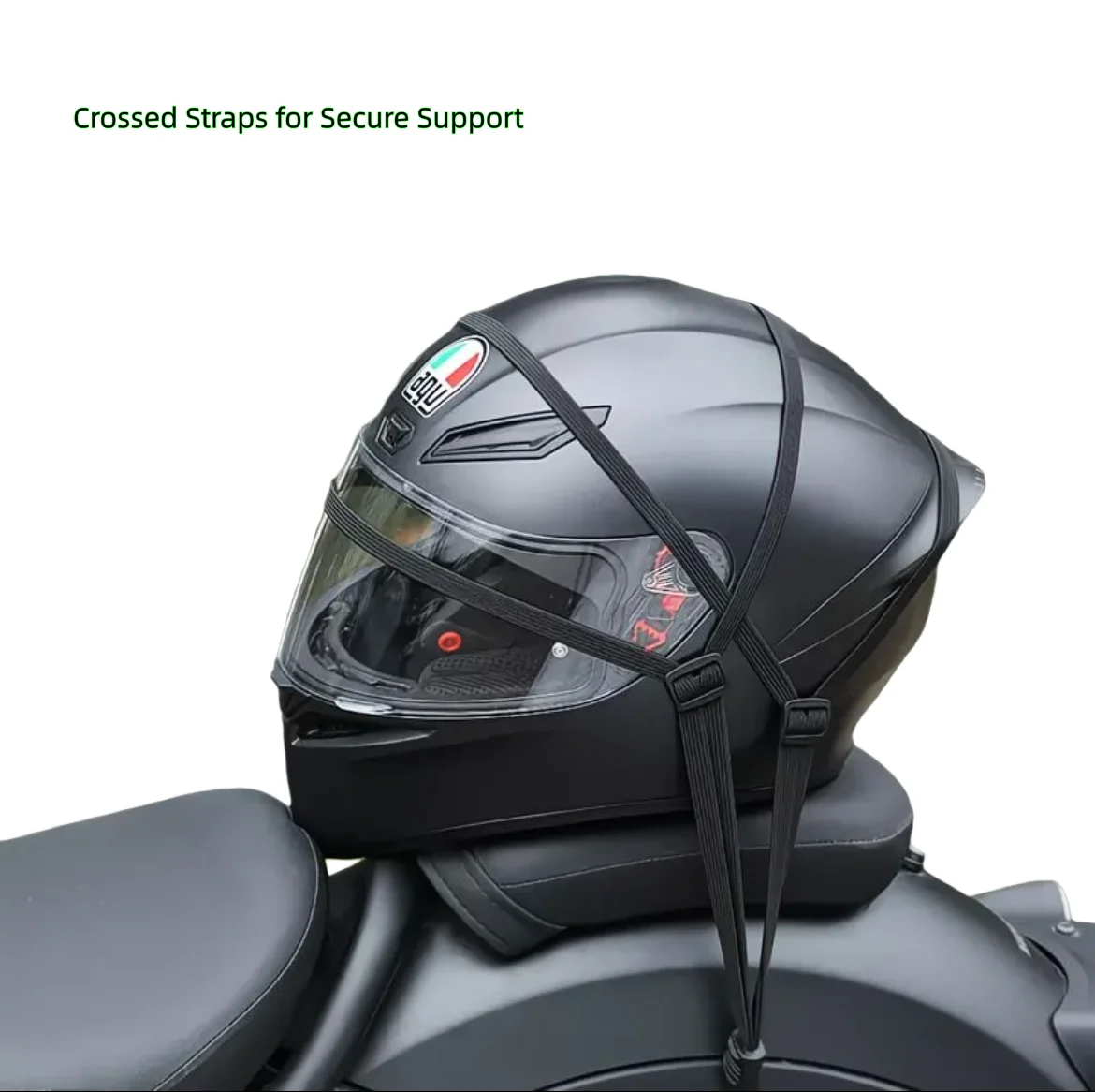 High-Elasticity Motorcycle Helmet Tie-Down Strap | Adjustable Luggage Elastic Cord for E-Bike/Motorcycle | Durable Accessories
