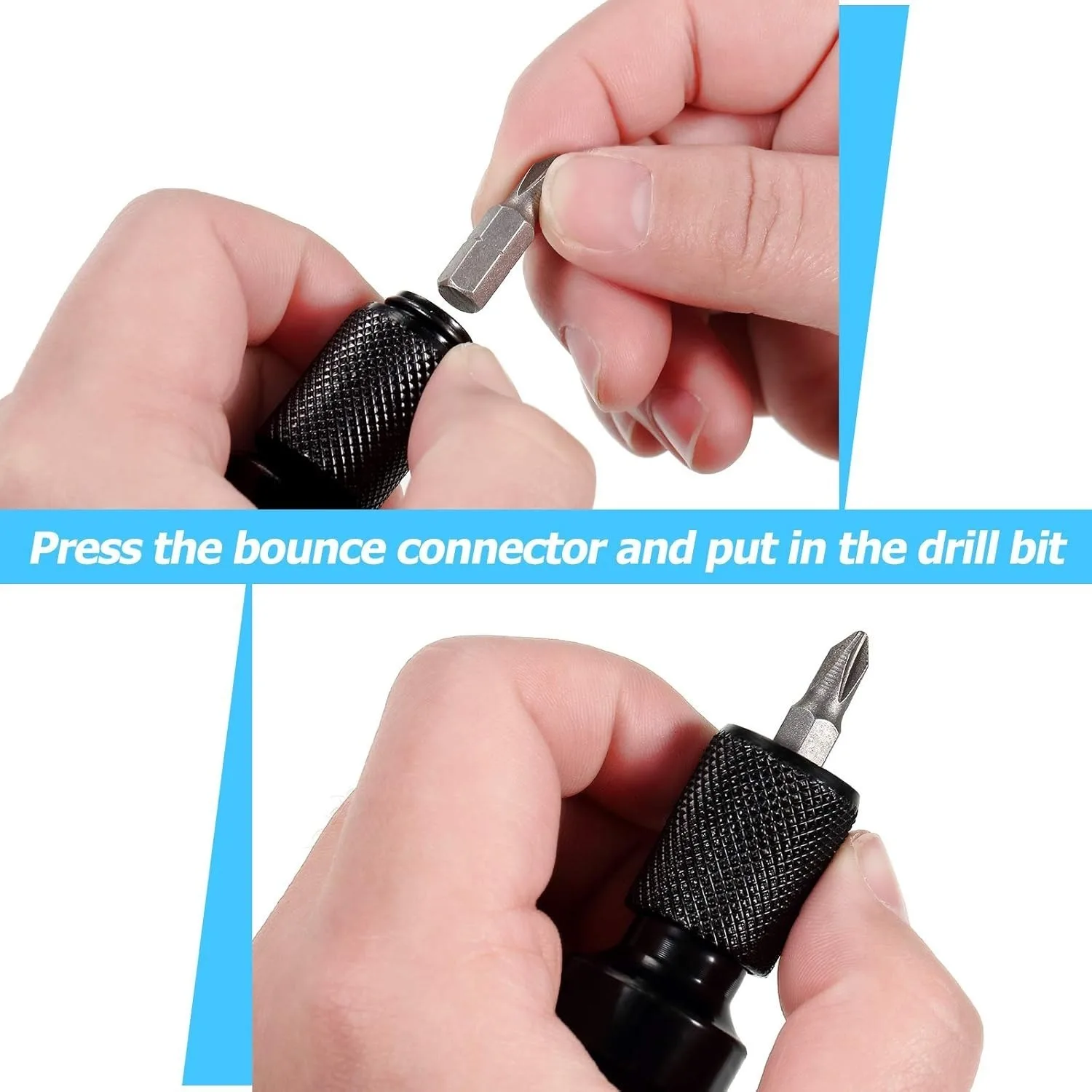 Quick Release 1/2-Inch Square Drive to 1/4-Inch Hex Female Socket Adapter Converter Chuck Adaptor for Impact and Ratchet Wrench