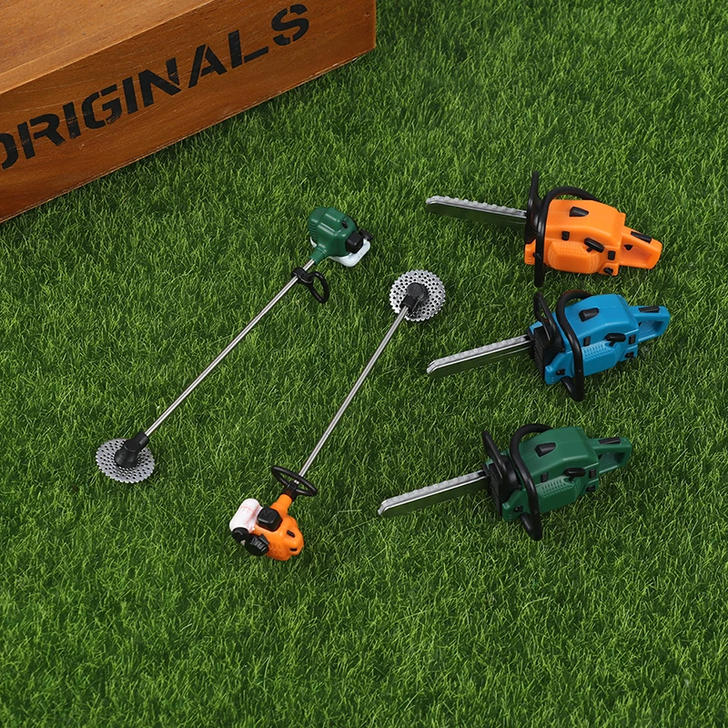 Outil de réparation de Simulation, scie 1:12 pour maisons de poupées, scie à chaîne Miniature, tondeuse à gazon, décoration de jardin, accessoires de meubles, jouets de Simulation, 1 pièce