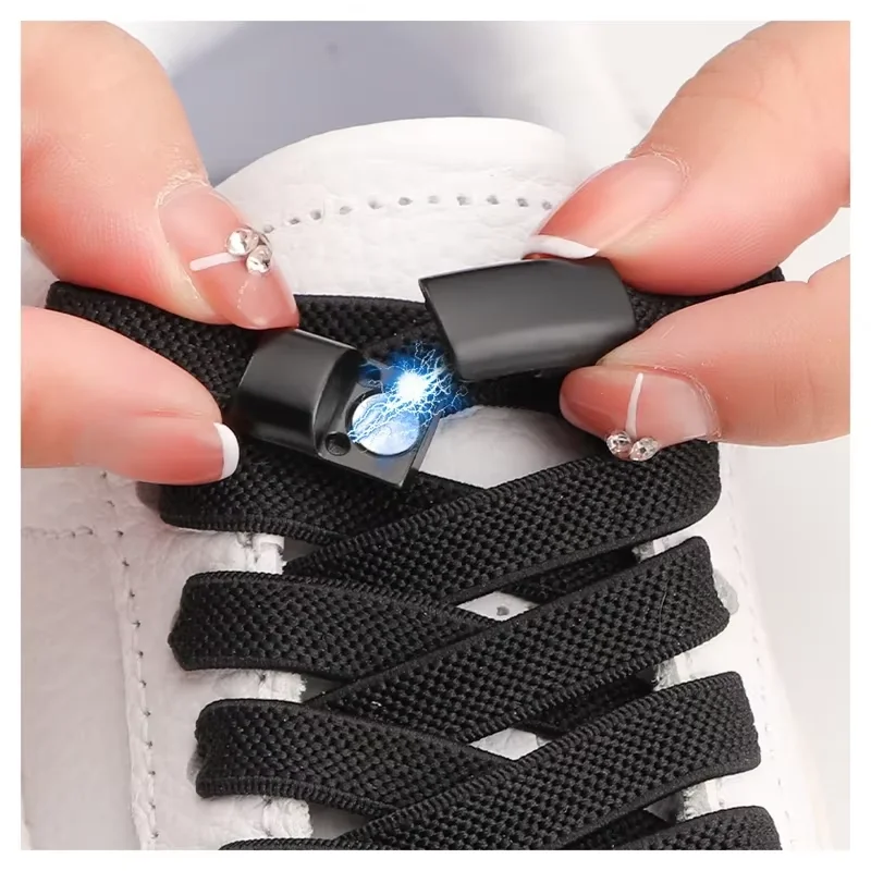 1 paio di lacci magnetici senza cravatta con chiusura in metallo lacci elastici per scarpe scarpe da ginnastica da corsa tennis accessori per lacci pigri