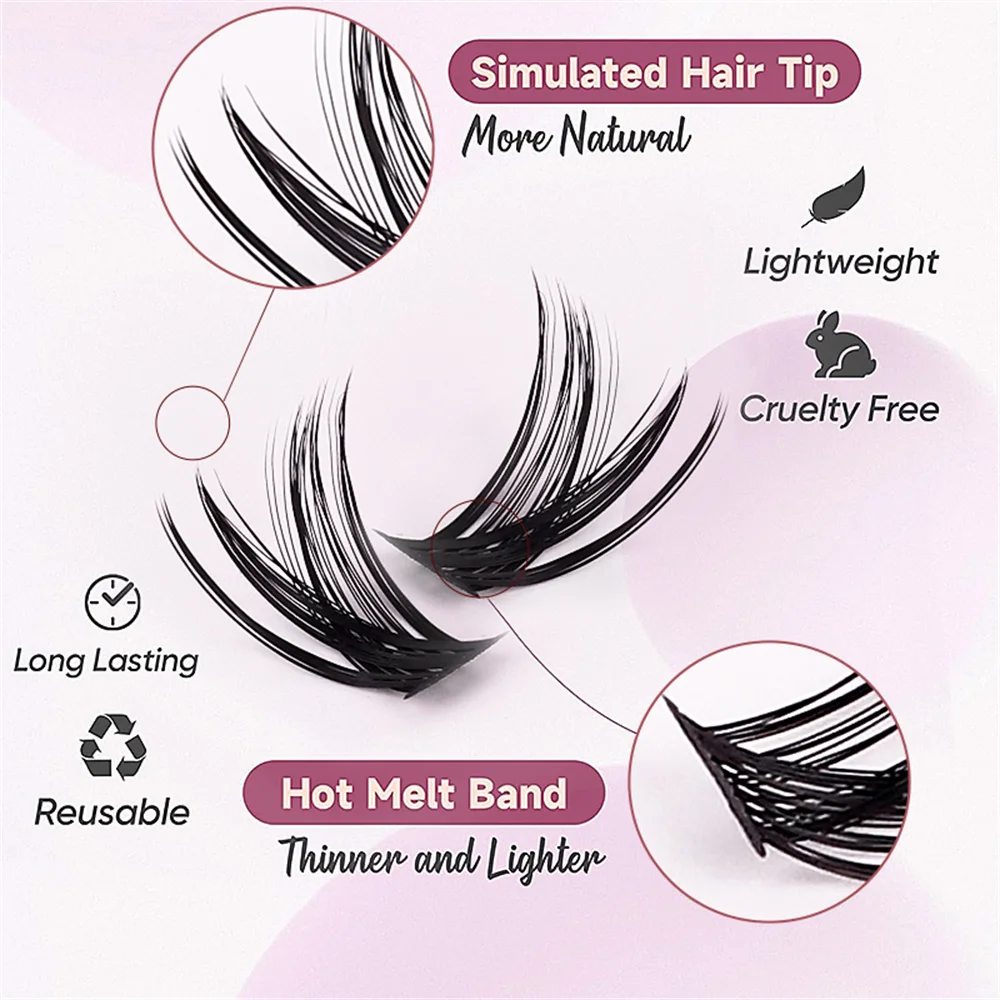 Lash Clusters 120pcs Cluster Lashes 8-16mm Individual Lashes Extensions Natural Look LasFluffy Cluster Lashes