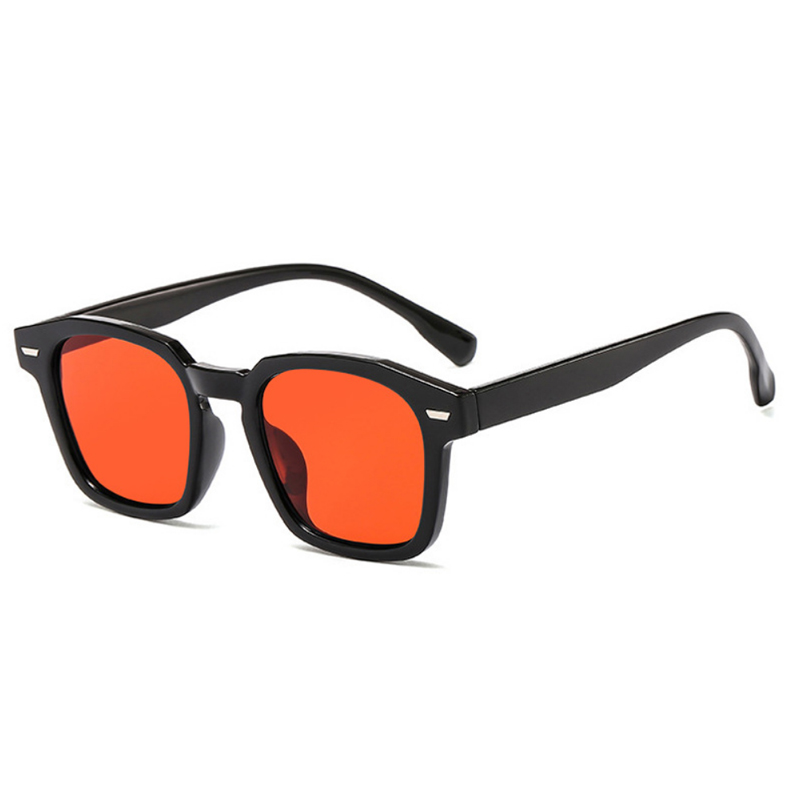 Populaire Dameszonnebrillen Trend Vintage Vierkant Frame Zwart Geel Zonnebril Mode Dames Bril