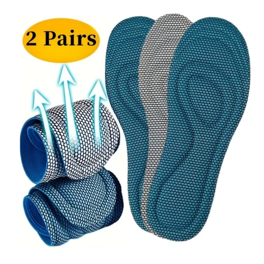 1/2 pares de plantillas desechables de espuma viscoelástica para zapatos, desodorización antibacteriana, absorción de sudor, almohadillas para zapatos deportivos