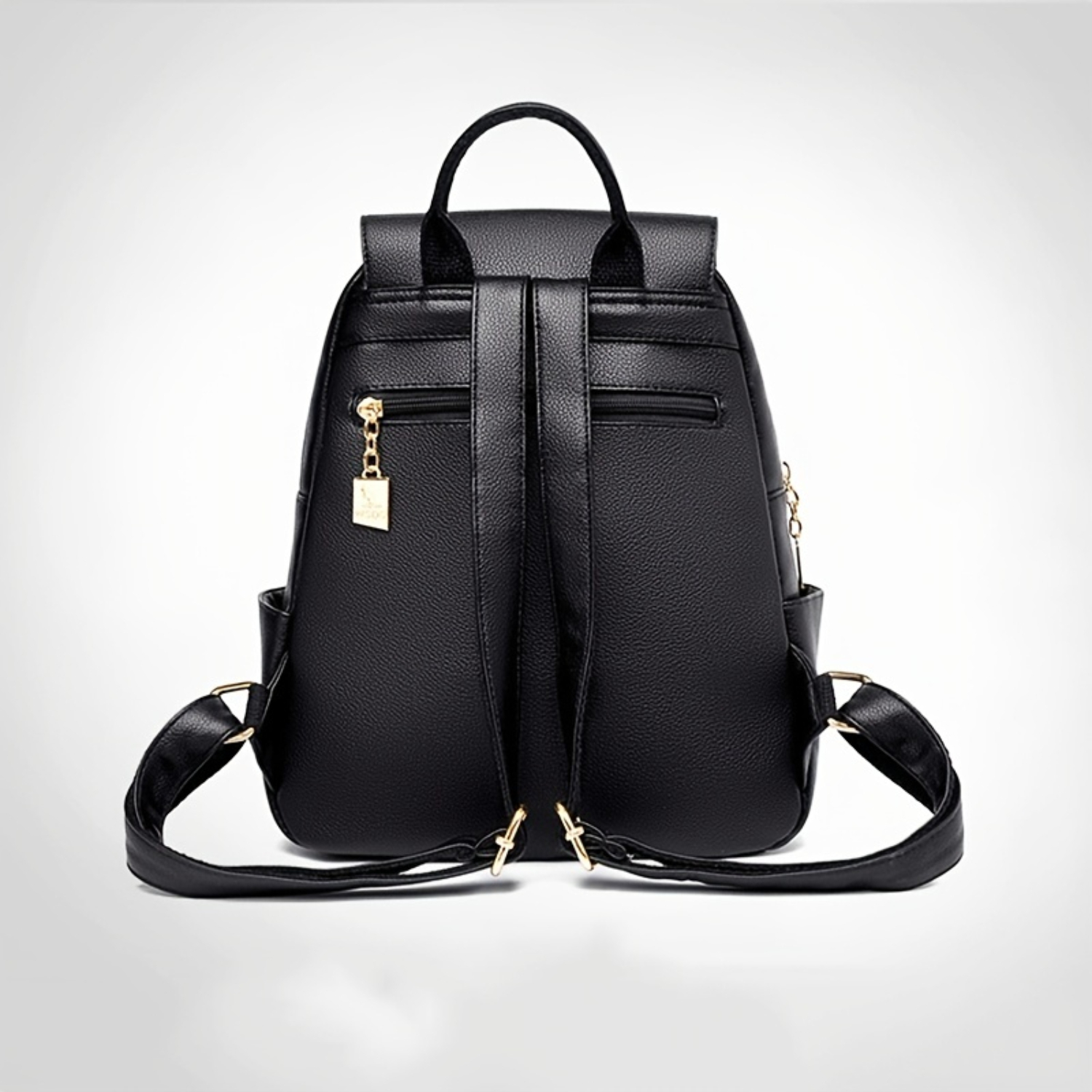 Letter Decor Flap Backpack, Women's Faux Leather Bookbag, Small Travel School Daypack