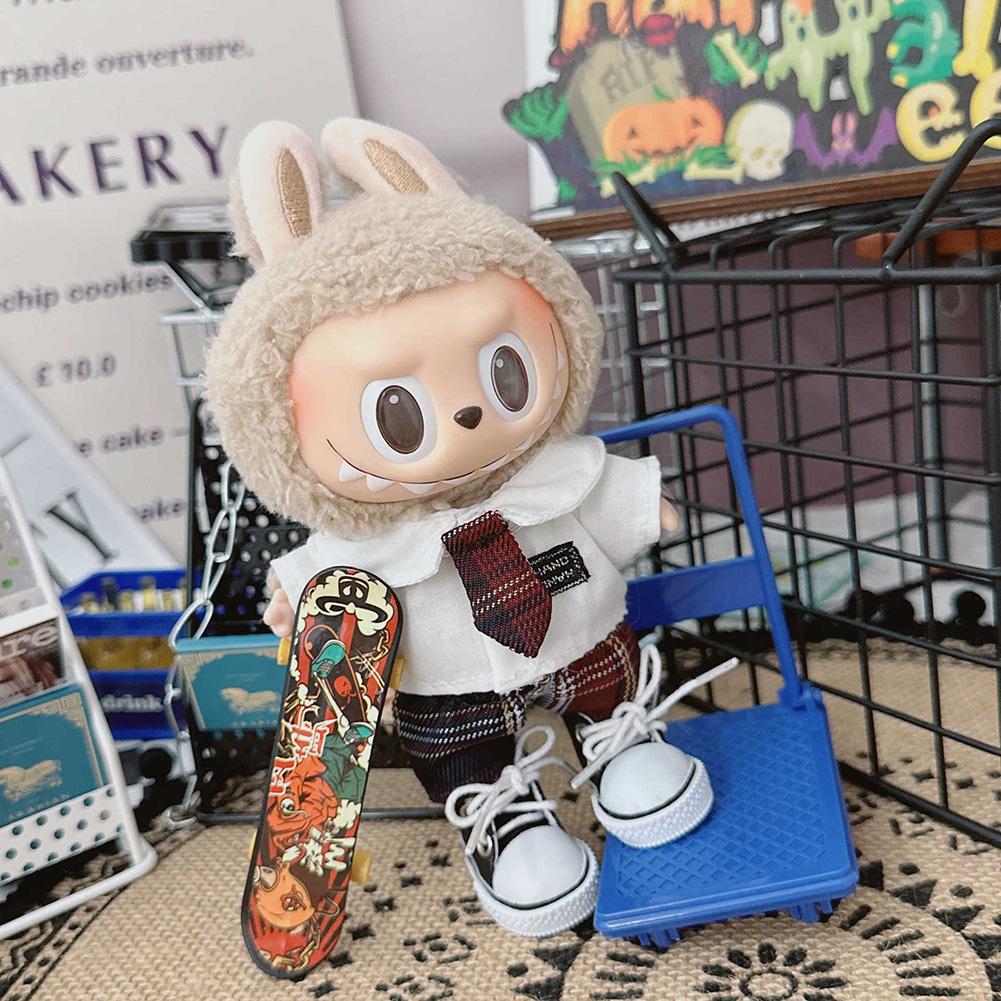 17 см мини-плюшевая кукла, одежда, аксессуары для Кореи, Kpop Exo Labubu Idol, комплект кожаной куртки, одежда в подарок