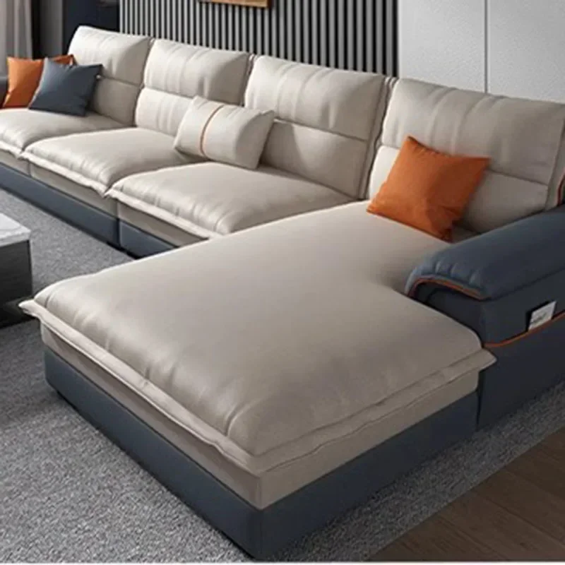 Almacenamiento Relax Puff sofá seccional Simple doble nórdico sofá Puffs conjunto cojín perezoso salón muebles para el hogar