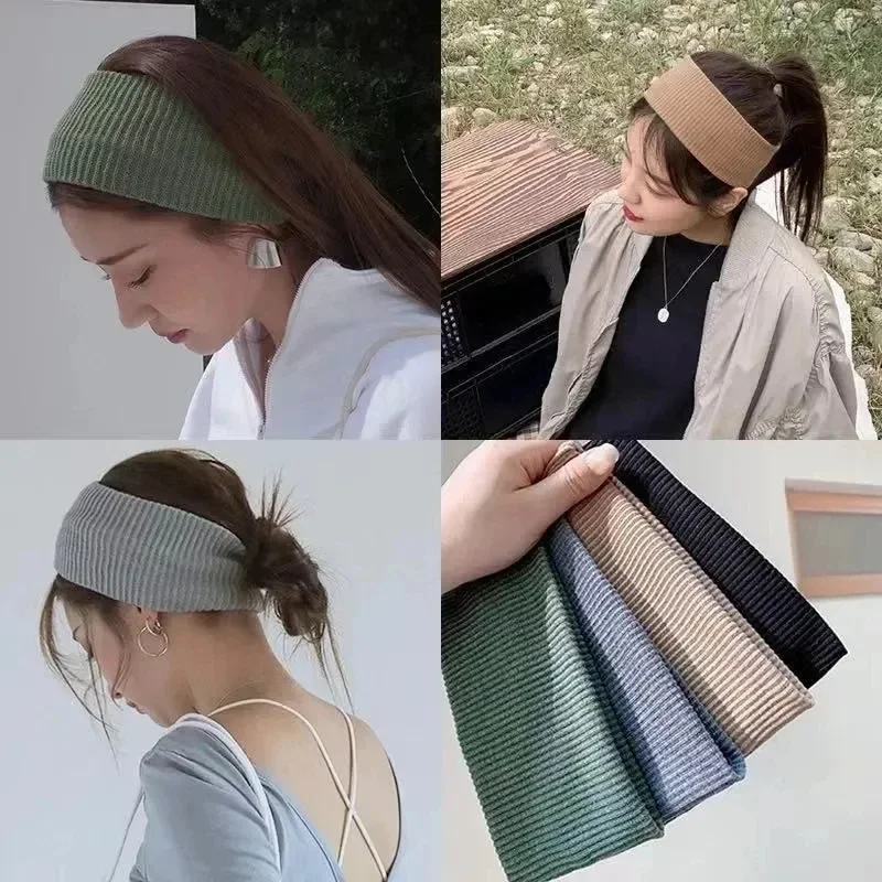 Esportes ciclismo lavagem rosto hairbands macio coreano algodão malha bandana para mulheres meninas bandanas moda acessórios para o cabelo