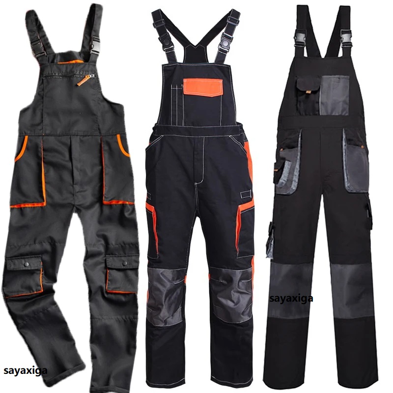 Lätzchen insgesamt lässige Arbeiter kleidung plus Größe ärmellose Träger hose Schutz Overall Riemen Overall Fliegen tasche Uniform Latzhose