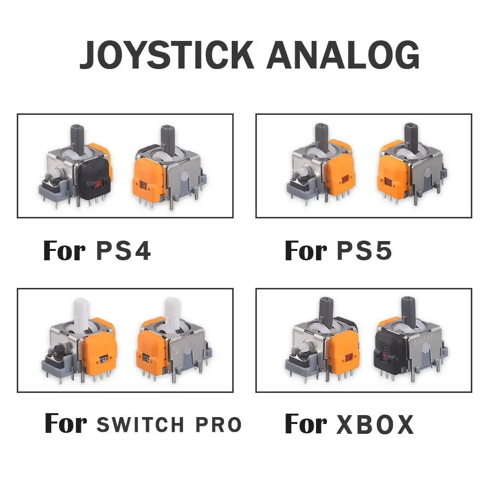 10 Uds. Joystick de efecto Hall con Sensor analógico 3D para controlador de juego Playstation 5 Thumb Stick para PS5/PS4/Xbox/Switch Pro