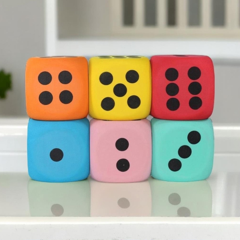 Dados espuma grandes 8cm, dados suaves seis caras, juguete para contar niños, ayuda aprendizaje para juegos