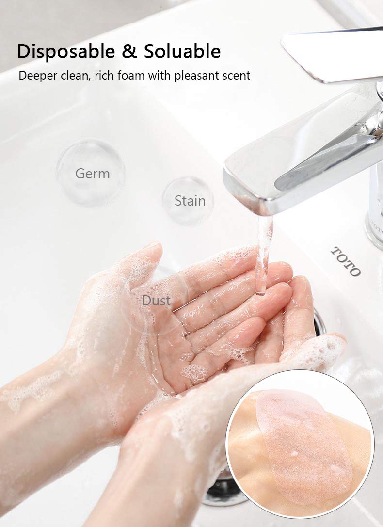 New style Soap Paper Sheets Portable Disposable Travel Scented Bath Slice Sheet Foaming Soap Confetti for Travel and Outdoor