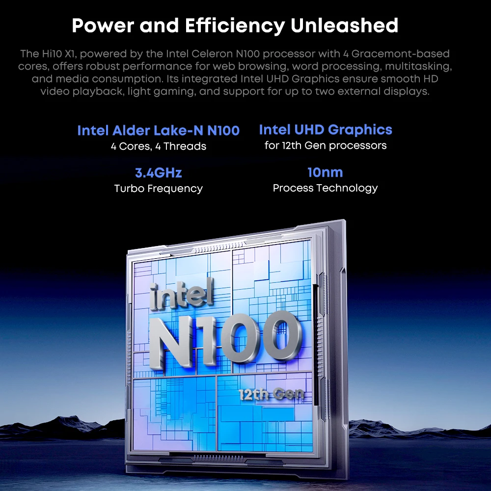 2024 CHUWI Hi10 X1 2 en 1 tableta portátil Intel N100 UHD gráficos 10,1 "pantalla LCD 8GB DDR5 256GB SSD tabletas Windows 11 Wifi6