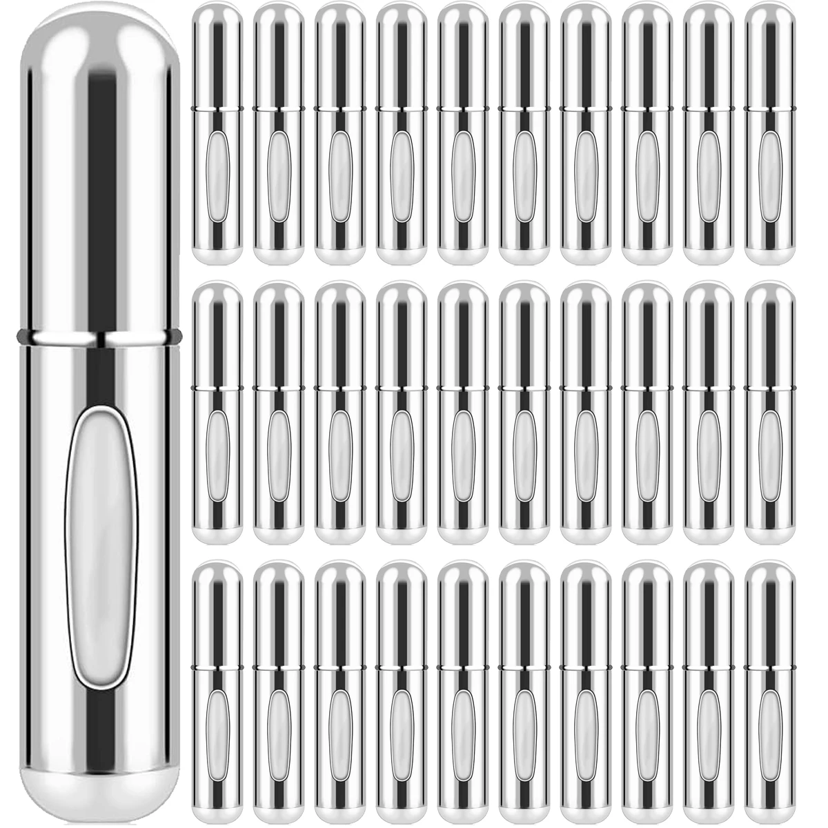 3/5/10/20/30 Uds 5ml Mini atomizador de Perfume contenedor de líquidos portátil para cosméticos viaje Spray de aluminio vacío recargable