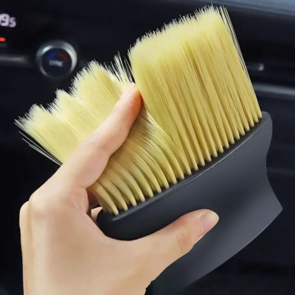 Cepillo para polvo para limpieza interior de coche, salida de aire, control central, ranura para ventana de aire acondicionado, detalles de eliminación de polvo, cepillo suave