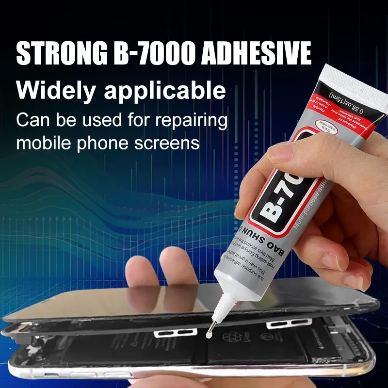 Adesivo impermeável de alta resistência para telas de celulares B7000, agente de colagem universal para vidros de celulares, ferramenta de colagem DIY para joias, strass e brocas de reparo, cola rápida B7000 Glue