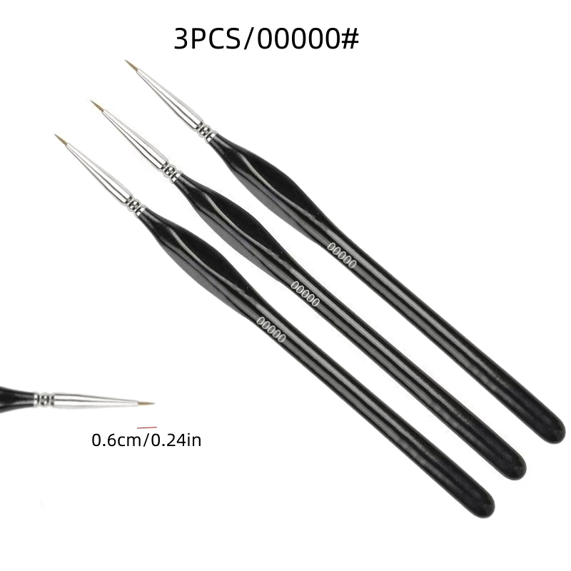 3/6Pcs Fine Tip Paint Brush Set - Synthetic Nylon Hair for Acrylic Painting, Model Detailing & Miniature Art | Precision Crafted