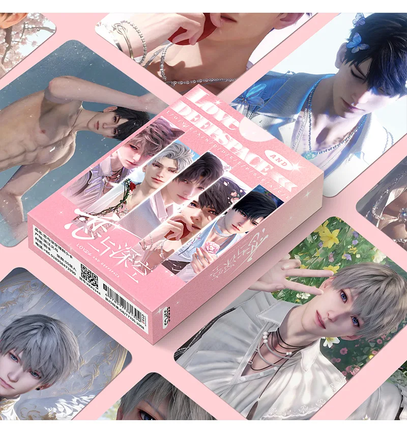 55Pcs/Set Game Love And Deepspace Laser Lomo Card Sylus Zayne Rafayel Xavier Caleb Game Characters Photo Cards Christmas Gift