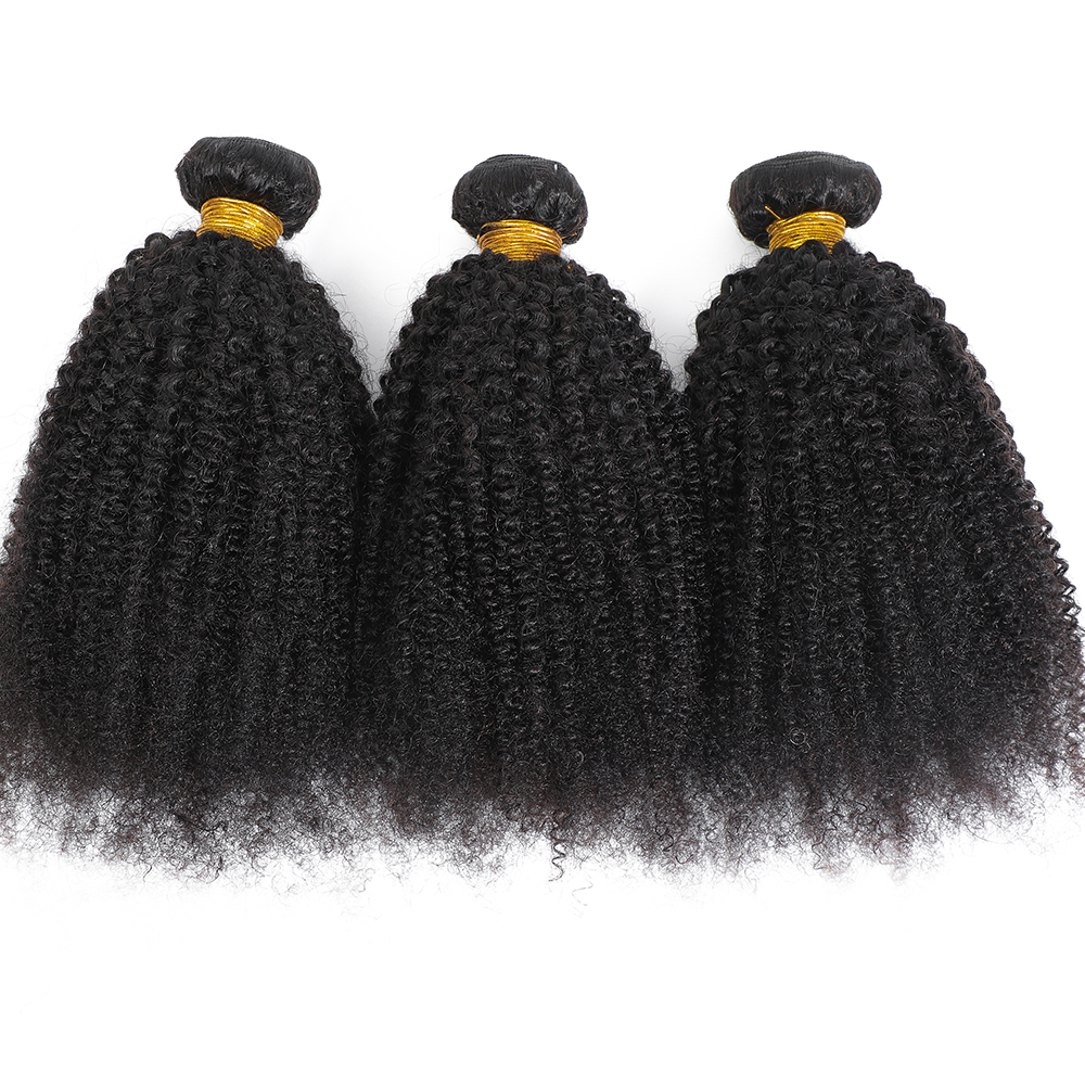 Bundles de cheveux humains bouclés indiens afro crépus bruts, tissage de cheveux vierges naturels, trame d'extension de cheveux, 100% doux, 4B, 4C