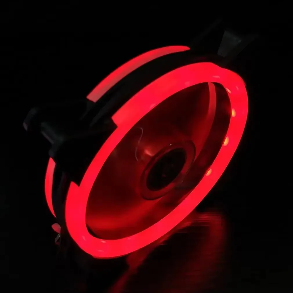 120 mm CPU-Kühlerlüfter, PC-Computergehäuselüfter, extrem leiser LED-Lüfter, 12 V DC, 3P, IDE, 4-poliger Kühler mit Anti-Vibrations-Gummi