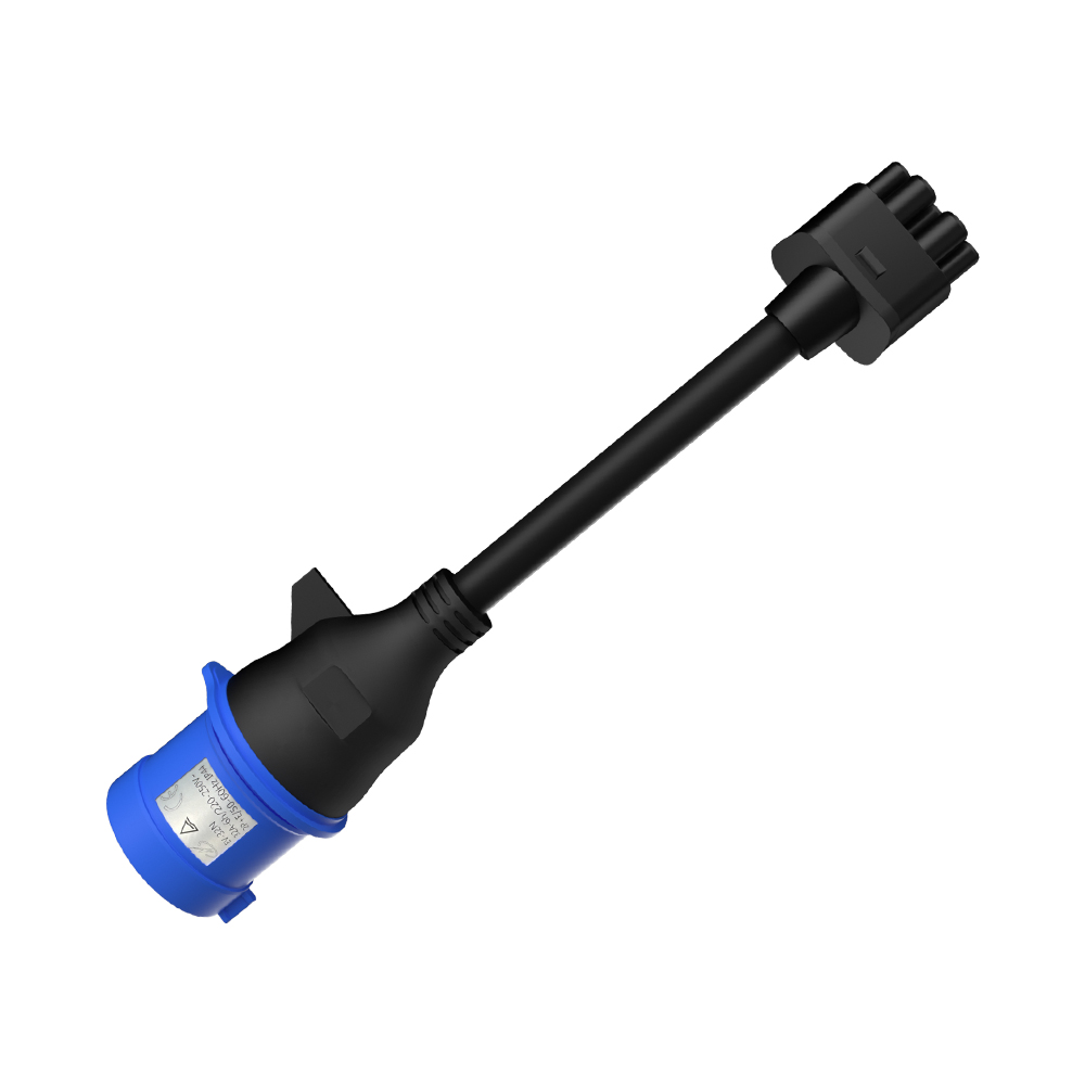 Conector do cabo de extensão para Tesla, adaptador CEE azul, carregador EV, 3 pinos, S,3,X,Y, Gen 2, saída 240V, 32A, 10"