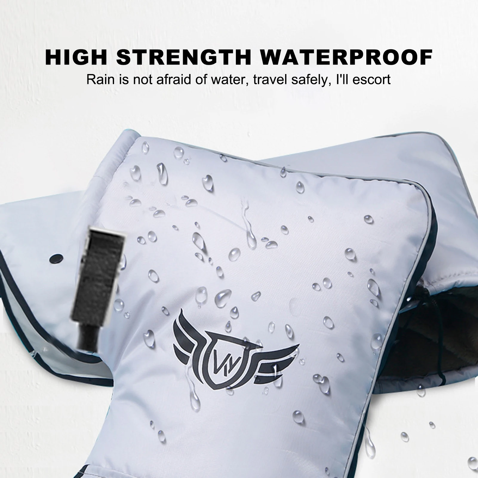 1 par de capas para guidão de motocicleta, inverno, espessadas, à prova de vento, à prova d'água, antiderrapantes, quentes, para passeios em tempo frio