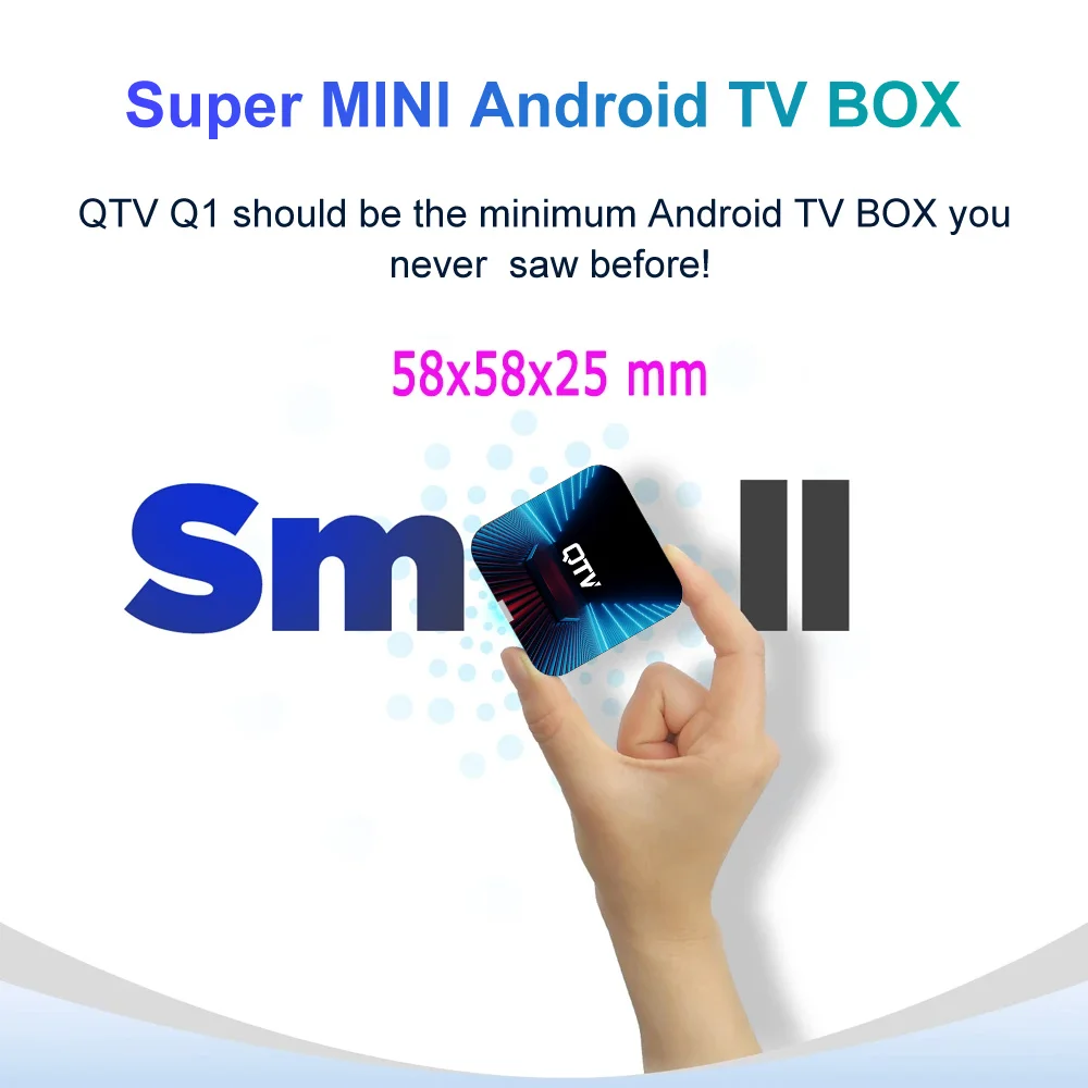 VONTAR QTV Q1 กล่องทีวีAndroid 10 Allwinner H313 2GB 16GBรองรับ 4K H.265 Wifi TV Dongle Media Playerชุดกล่องด้านบน 1GB 8GB