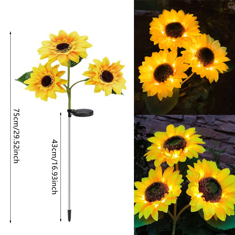 LED Solar Sonnenblumen Blume Licht Hause Dekorative Blume Lichter Garten Dekoration Rasen Lampe Wasserdicht Landschaft Licht