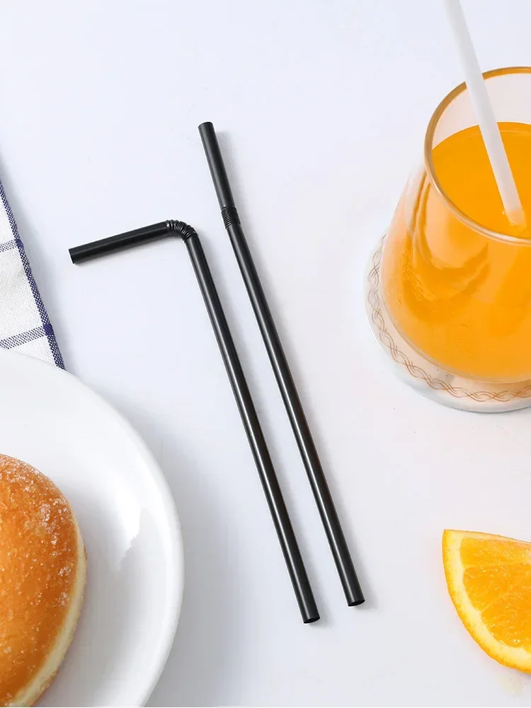 หลอดดูดดื่มสีดํา 50-1000 ชิ้น - อุปกรณ์ปาร์ตี้ที่ยืดหยุ่น, หลอดดูดครัวจํานวนมาก