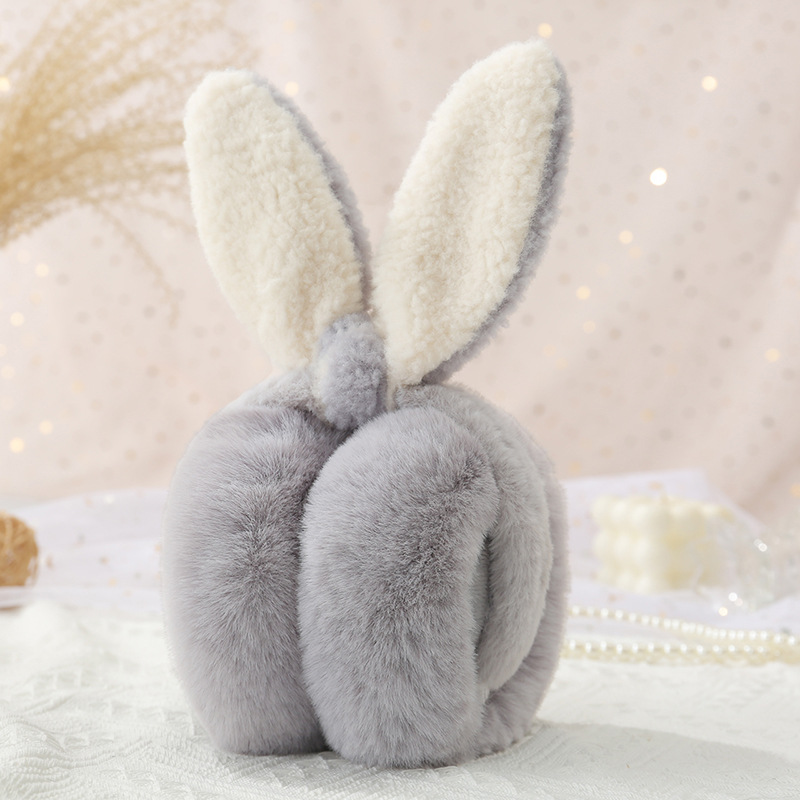 女性のためのかわいいelfキャットイヤーマフ、暖かい耳カバー、熱ぬいぐるみヘッドフォン、屋外イヤーフラップ、防寒、ふわふわイヤーウォーマー、冬