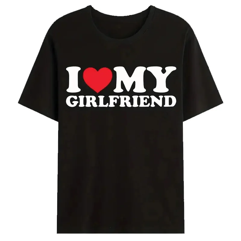 Ik hou van mijn vriendin print T-shirt tees voor mannen casual losse jogging korte mouw T-shirt voor zomer lente zomer sport tops