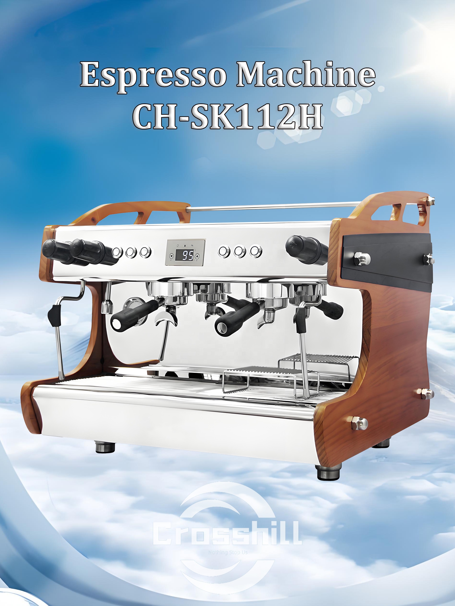 ST In Stock 2 Groups Rotary Pump Commercial Professional Semi Automatic Coffe Cafe Cafetera Coffee Espresso Machine