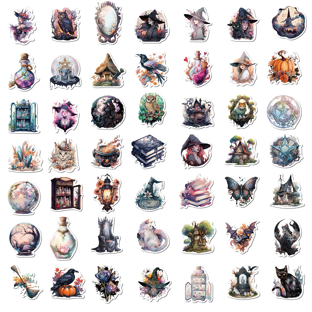 10/30/50個の女の子のための装飾的なステッカー,芸術的なゴシックアート,防水,家のための装飾的なステッカー