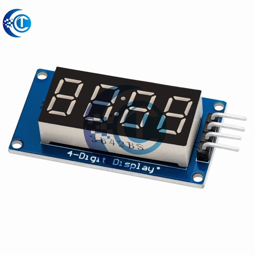 Módulo de pantalla LED digital TM1637 de 4 bits para Arduino: tubo de ánodo rojo de 7 segmentos de 0,36 pulgadas con paquete de cuatro tarjetas de controlador de serie