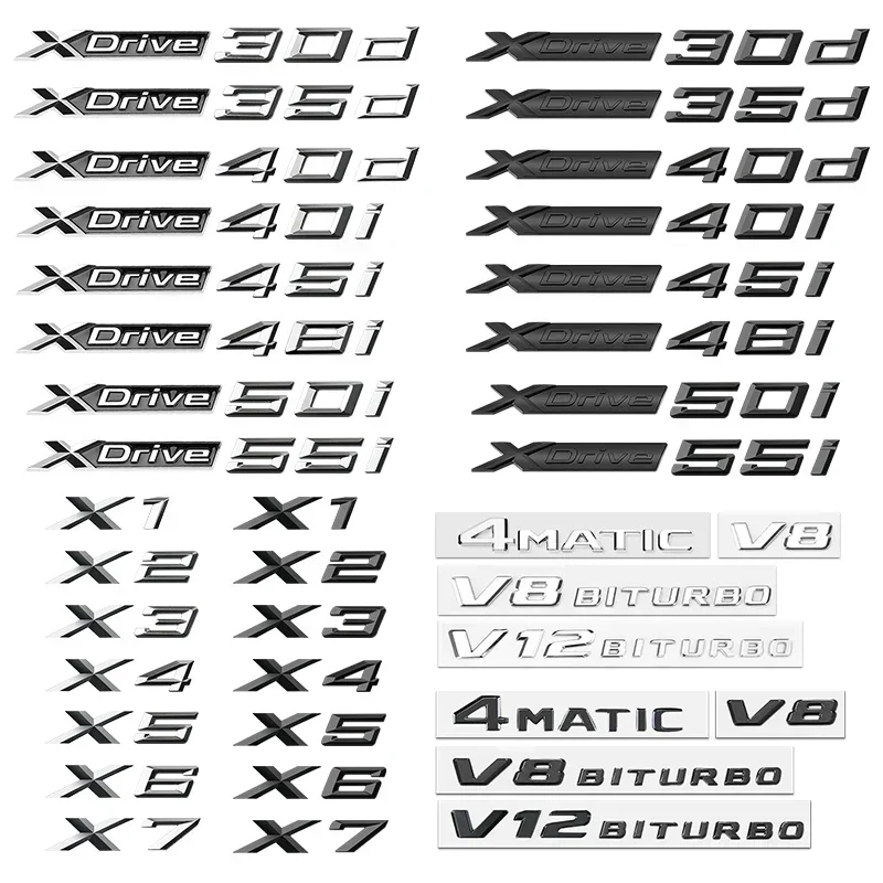 3d xdrive 20d 30d 35d 40d 50d 20i 25i 30i carro fender emblema tronco adesivo para bmw m x1 x3 x4 x5 x6 x7 gt logotipo acessórios
