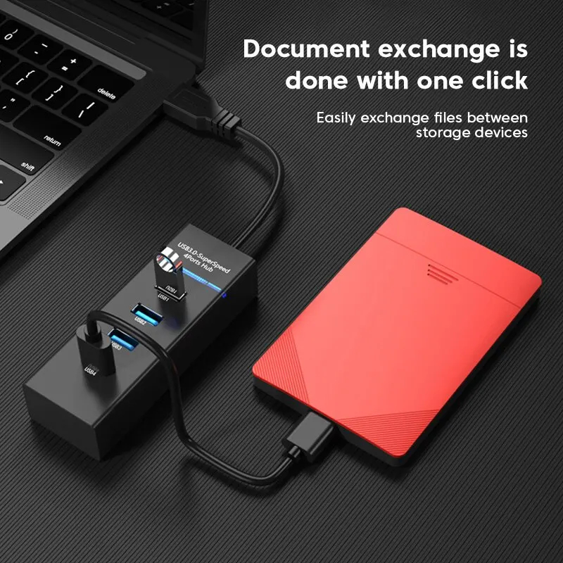 4 porty USB 3.0 Hub USB Hub High Speed USB Splitter Adapter 5Gbps PC Akcesoria komputerowe Multiport Hub 4 porty USB 3.0 2.0
