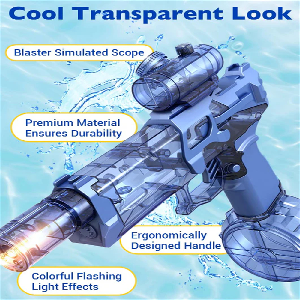 Electric Water Gun Pulse Water Gun Self-integrated Automatic Water-Absorbing Large-Capacity Lighting Children's Water Gun Toys