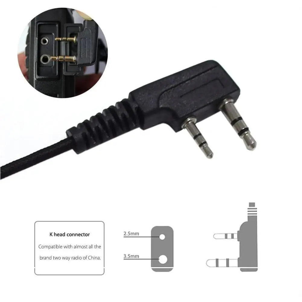Walkie Talkie Headsets 2-poliges Ohrhörer-Headset ptt Mikrofon für Baofeng 666 777 888 v6 v7 v8 s s