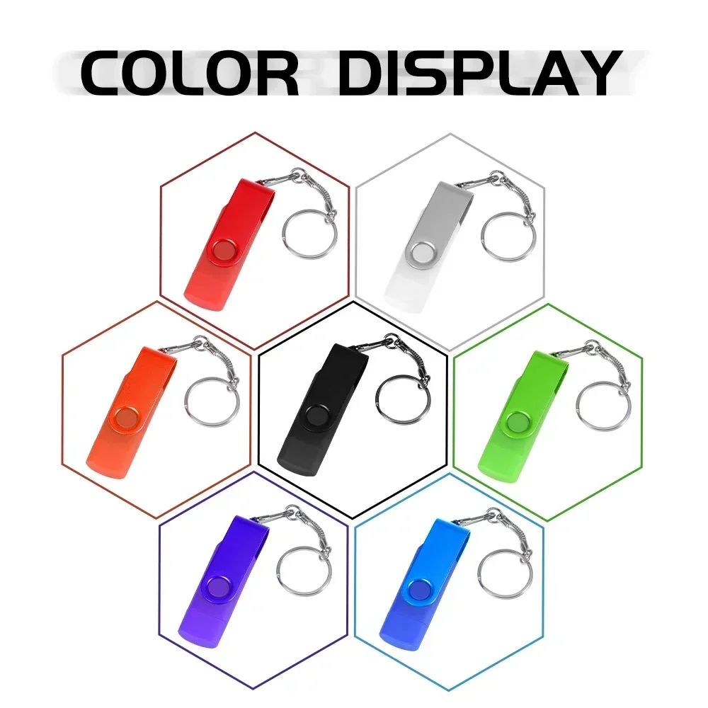 TYPE-C USB Flash Drive 128GB Red High Speed  Pen Drive 64GB Dark Blue Memory Stick 32GB Rotatable USB Stick 16GB Colorful U Disk