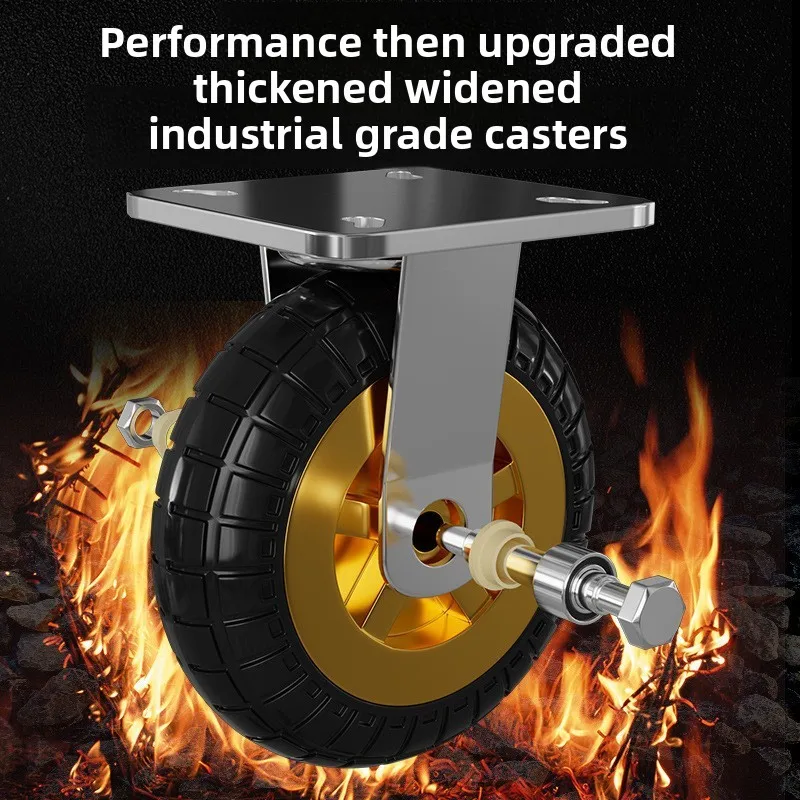 trolley trolley flatbed trolley silent foldable large trolley truck steering wheel thickened iron steel plate trailer