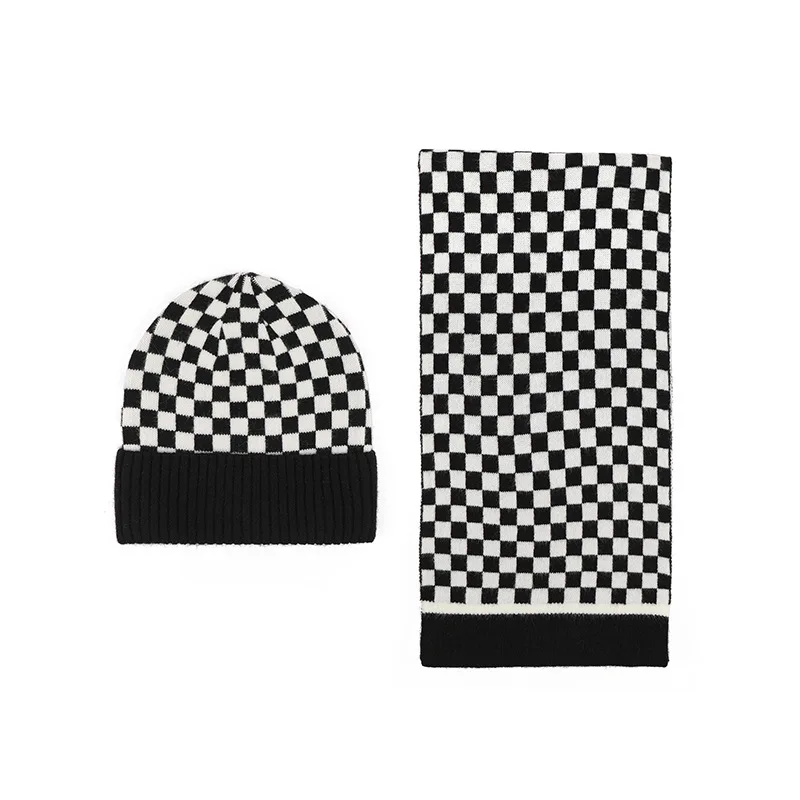 2025Hot Winter Zwei-stück Set männer Hut Gestrickte Hut Set Erwachsene Hut Warme Mütze Fleece Verdickt Hut Schal warme Weihnachten Geschenk
