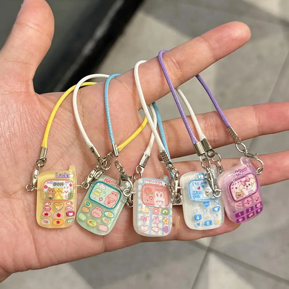 Lalka Mini wisiorek Model Cartoon śliczne małe Mini telefon komórkowy ozdoba dla 15-17cm Labubu Cartoon wisiorek słodka para prezent