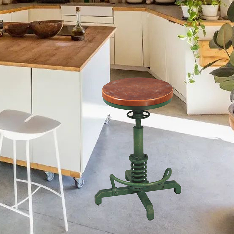 ‌ อุตสาหกรรม Retro เก้าอี้บาร์ปรับฐานสปริงโลหะหมุนสตูล Heavy Duty สตูลผับสําหรับ Cafe Boutique Hotel Commercial
